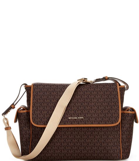 michael kors signature large travel diaper messenger bag|Michael Kors diaper bag backpack.